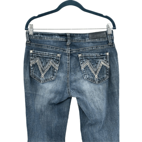 Seven7 Blue Denim Stretch Low Rise Skinny Leg Ankle Jeans Medium Rise Size 6 - Picture 4 of 11